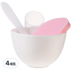 비타할로 모델링 팩 도구 4종 세트(팩볼 + 계량컵 + 스파츌라 대 + 해면), 혼합색상, 4세트