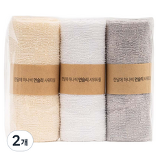 Fall in home 每月一入月度低刺激Nube沐浴巾, 奶油米色 + 白色 + 灰色, 2套, 3入