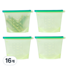 inbloom 矽膠密封保鮮袋 綠色, 16個, 1000ml