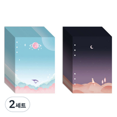 세컨드맨션 A5 6공 리필속지 문라이트 별우주 하늘 + 사막여우 세트, 2세트
