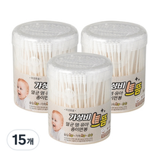 가성비으뜸 멸균 유아 종이면봉, 300개입, 15개