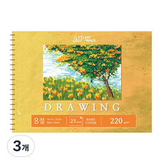 DOOSUNG PAPER Art Prince 繪圖線圈素描本 220g D03, 3個, 25張, 8開