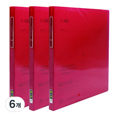 마이다스 30매 투명 프론티어 화일 A4, 적색, 6개