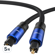 코드웨이 오디오 사운드바 SPDIF TOSLINK 광케이블, 혼합색상, 5개, 2m