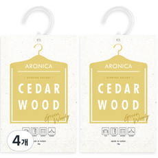 아로니카 센티드 샤쉐 옷걸이형 옷장 방향제 본품, 18g, 4개, 시더우드