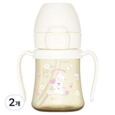 GROSMIMI Knotted PPSU 幼兒用吸管杯 第1階段, 牛奶, 2個, 200ml