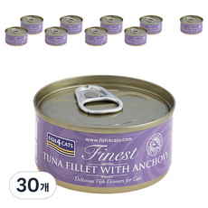 피쉬포캣 전연령용 고양이 주식캔, 참치+앤초비, 70g, 30개
