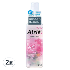 LION 獅王 Airis. 空氣感衣物柔軟精 303櫻花與玫瑰花瓣, 480ml, 2瓶