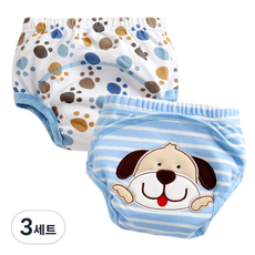 조이멀티 배변훈련팬티 2입, 멍멍이C (블루), 3세트