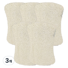 솔리드룸 친환경 부드러운 천연 수세미 사각형, 3개, 5개입