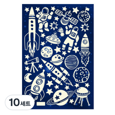 fantastix 夜光星星貼紙 宇宙探險1 NS-49, 10套, 混合顏色