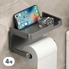 윤코 다용도 정리 휴지 수납 케이스, 그레이, 4개