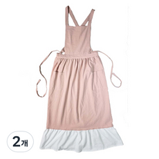 피어니스트 솔리드 프릴 플로리스트 앞치마, 핑크, 2개