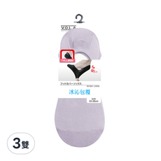 VOLA 維菈 ㄇ形冰沁包覆襪套 特殊ㄇ形膠止滑設計 涼感紗添加, 淡紫色, 22~26cm