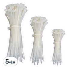 i-MATE 束線帶 黑色 大 100入+中 100入+小 100入, 白色, 5組