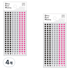 쁘띠팬시 오피스 포인트 마스킹 스티커 6p OPM-BK306A, 혼합색상, 6개, 4개