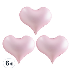 joyparty 鋁箔氣球 胖胖愛心 52cm, 粉紅色, 6個