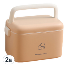 雙層醫藥急救保健收納箱 大款 白色/粉色 2個
