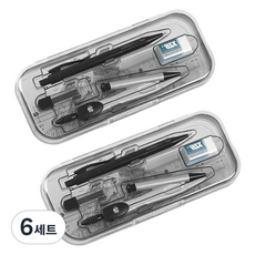 Khohimo 圓規 + 自動鉛筆 + 自動筆芯 + 量角器 + 橡皮擦 + 3種尺子套裝 3W135, 6套