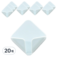 Ourworks 黏貼式免打孔插頭支架 插座電線整理掛勾, 藍色, 20個