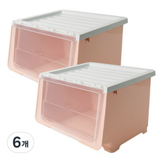 마켓플랜 펠리칸 리빙박스 대형, 핑크, 6개