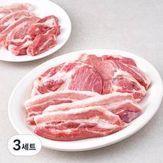 전통참돼지 한돈 캠핑고기 구이용 삼겹살 400g + 구이용 목심 400g + 항정살 150g + 등심덧살 150g + 허브솔트 + 참소스 세트 (냉장), 3세트