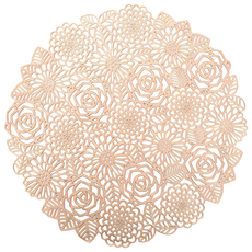 bebehome 輕奢玫瑰花燙金輕隔熱餐墊, 粉金玫瑰園, 38 x 38 x 0.1cm, 1個