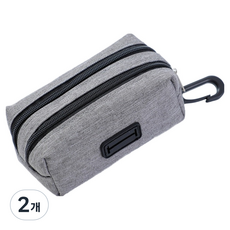 굿썸 깔끔한 반려동물 더블 지퍼백 배변봉투, 그레이, 2개