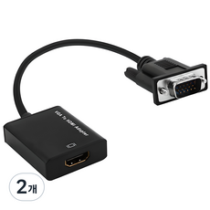 넥스트링크 케이블 타입 VGA to HDMI 컨버터, 2412VHC, 2개