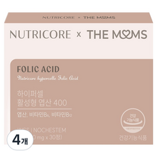 뉴트리코어 더맘스 하이퍼셀 활성형 엽산 400, 4개, 30정