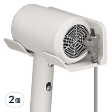 Pickypicks 免打孔黏貼式吹風機掛架, 2個, 白色