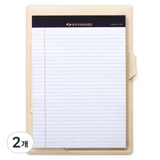 퍼니메이드 가죽 커버 노트패드 홀더 A4 + 노트패드 세트, 바닐라크림, 2개