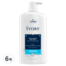 아이보리 마일드 앤 젠틀 바디워시 오리지널향, 798ml, 6개