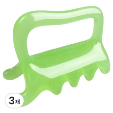 Evring 手柄雙面刮痧按摩器, 3個, 綠色