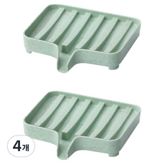 Real Peaky 瀝水浴室肥皂架, 4個, 綠色