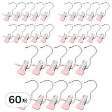 마샤투 논슬립 외집게 바지 치마걸이, 핑크, 60개