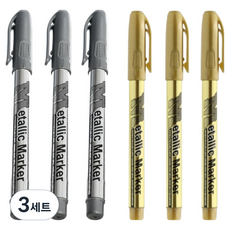 엠엔지 마카펜 수성 메탈릭 마카펜 실버 4p + 골드 4p 세트, 3세트, 2색