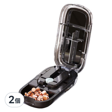 KANDO 感動 日式1/2 + 1/4切藥片器 e.chu-1214 黑色, 2個