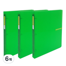 ECO Chungwoon 透明彩色片迷你O型環活頁夾 3孔 A4, 綠色, 6個