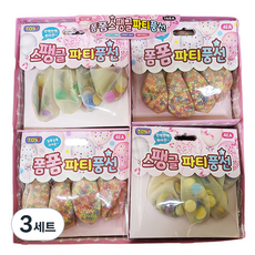 폼폼 스팽글 파티풍선 16p 세트, 혼합색상, 3세트
