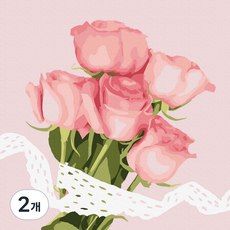 플레이어바웃 명화 그리기 DIY 세트 장미 꽃다발 피포페인팅 20 x 20 cm, 혼합색상, 2개