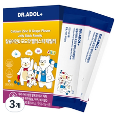 닥터아돌 칼슘아연D 포도맛 젤리스틱 패밀리 20g, 30회분, 3개