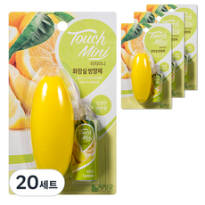 리빙굿 터치미니 화장실 방향제 상큼한 레몬향 본품, 13ml, 20개