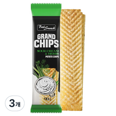 Grand洋芋片 酸奶油與香草, 90g, 3個