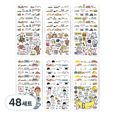 theopenhouse 角色正方形Ins貼紙 48入組 10-0050, 混色, 48套