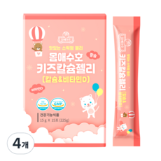 Momaesuho 孩童維他命D鈣果凍條 15包, 4盒, 225g