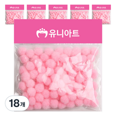 유니아트 1000 퐁퐁 12mm, 분홍, 18개