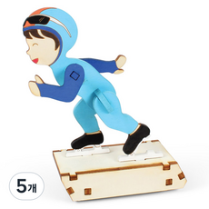 영공방 DIY 나무 모형 조립 키트 달려라 스케이트 YM861-38, 5개, 혼합색상