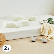 리브맘 홈 3D 메모리폼 쿨쿨 경추베개, 메쉬베이지, 2개