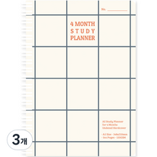 모노라이크 체커스 4개월 스터디 플래너, 01Beige, 3개